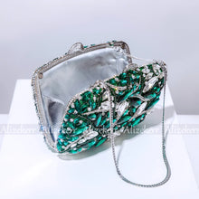 Charger l&#39;image dans la galerie, Glittering Crystal Luxury Evening Purse  Diamond Metallic Clutch