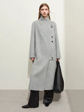 Load image into Gallery viewer, Woolen Coat For Women Stand Collar Double-sided Slit Long Trendy Jacket