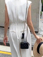Laden Sie das Bild in den Galerie-Viewer, White Haute Couture Elegant Jumpsuit For Women&#39;S Summer V-Neck Sleeveless Chic Slit Style Slim Fit Jumpsuit