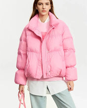 Laden Sie das Bild in den Galerie-Viewer, Down Coats For Women New Bud Type Short Zipper Button-down Collar  Full Jacket