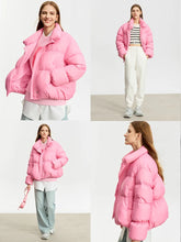 Laden Sie das Bild in den Galerie-Viewer, Down Coats For Women New Bud Type Short Zipper Button-down Collar  Full Jacket