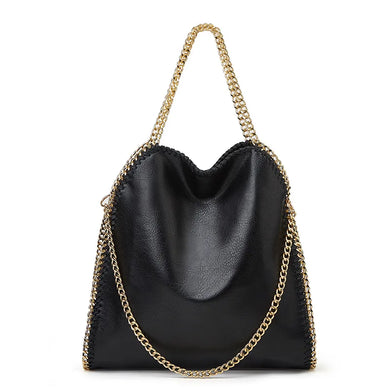 Chain Shoulder Bag Soft Large PU Leather Tote Bag