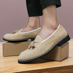 Square toe Slip-On tassels men shoes footwear