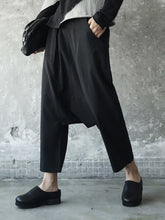 Load image into Gallery viewer, Fabiogoo High Elastic Waist Black Knitting Long Cross Pants New Loose Fit