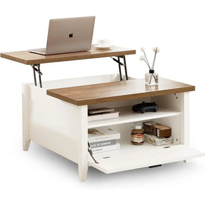 Dining Table With Storage Shelf Corner Luxury Design Ergonomic Rising Table With Hidden Compartment Office Coffe