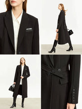 Charger l&#39;image dans la galerie, Trench Coats Slim-fit Long Belt Blazer Collar Solid Wide-waisted Lady Jackets