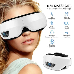 Eye Massager 6D Smart Airbag Vibration  Eye Massage Glasses Fatigue Pouch