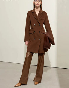 Wool Coat Mid-length Jacket With Belt Double-sided Blends