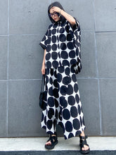 Load image into Gallery viewer, Big Size Dot Shirt Wide Leg Pants Two Piece Suit New Stand Collar Short Sleeve