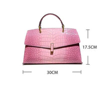 Charger l&#39;image dans la galerie, Crocodile Pattern Leather Women&#39;s Handbags Luxury Shell Shoulder Bags