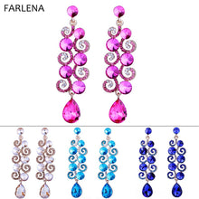 Cargar imagen en el visor de la galería, Vine Shape bling Crystal Long Earrings Jewelry Accessory