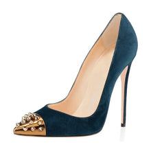 Cargar imagen en el visor de la galería, Women Shoes High Heels  Pumps  Pointed Toe Rivet Elegant