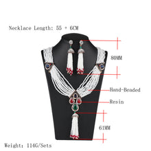 Cargar imagen en el visor de la galería, Women&#39;s Tassel Earring Necklace Two-piece Jewelry Set