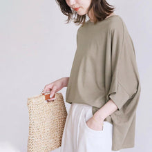 Load image into Gallery viewer, Japanese 6-color Cotton Batwing Sleeve Oversized Loose T-shirt For Women