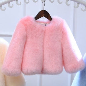 Kids Fox Fur Thickened Warm Velvet Western Style Coat