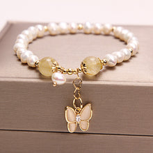 Load image into Gallery viewer, Freshwater Pearl Strawberry Quartz Bracelet Bracelet Female Opal Butterfly Bracelet