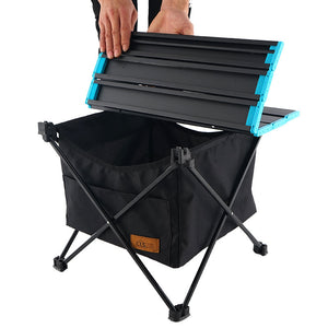 Outdoor Folding Table Storage Basket Round Picnic Table Hanging Bag Portable Invisible Pocket Waterproof Storage