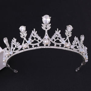 Korean Style Bridal Crown Earring Accessory Set for Occasions