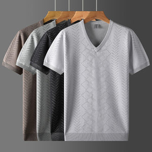 Men's New Short-sleeved Jacquard T-shirt