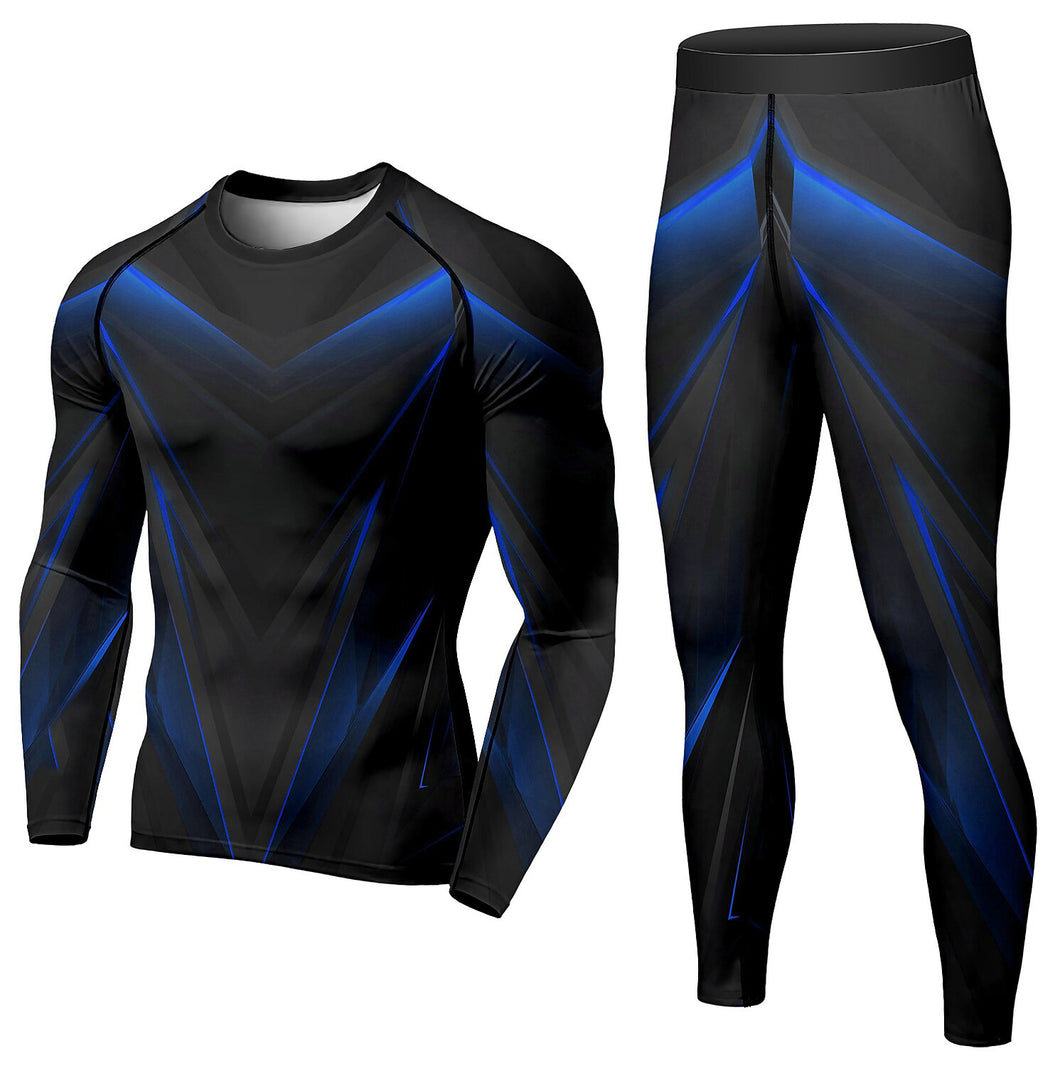 Men's 2 Piece Tracksuit Suit Compression Long Sleeve