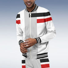 Charger l&#39;image dans la galerie, Men&#39;s Stand Collar Long Sleeve Two-piece Set Cardigan Zipper Sports Suit