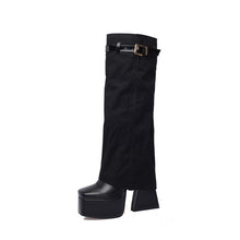 Load image into Gallery viewer, Winter Thick-soled High-heeled Denim Fashion Women&#39;s High Boots