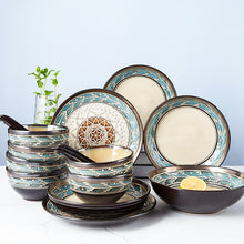 Charger l&#39;image dans la galerie, European Style Embossed Bowl And Plate Ceramic Tableware Set