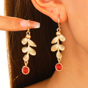 Fashion Simple Leaf-shaped Earring Female Creative