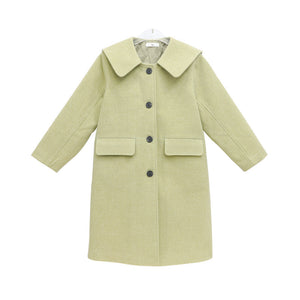 Baby-collar Middle And Big Children's Woolen Coat With Cotton Padded