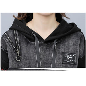 Women's Hooded Long Sleeve Two-piece Suit