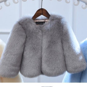 Kids Fox Fur Thickened Warm Velvet Western Style Coat