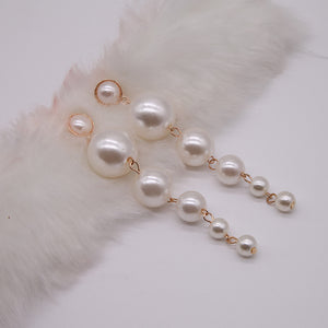 New Fashion Personality Simple Elegant Pearl Long Earring Style Large Imitation Pearl Pendant Earring