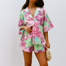 Load image into Gallery viewer, Summer Printed Short-sleeved Hot Pants Casual Suit