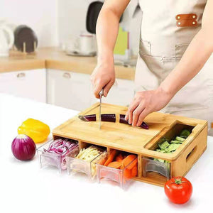 Bamboo Multi-functional Vegetable Cutting Board Cutting Board With Storage Box