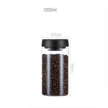 Laden Sie das Bild in den Galerie-Viewer, Vacuum Sealed Jug Set Black Coffee Beans Glass Airtight Canister Kitchen Food Grains Candy Keep Good Storage Jar Set Kitchen Gadgets