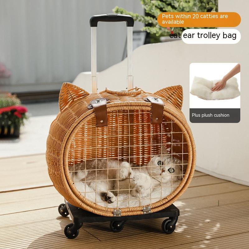 Portable PET Trolley Woven Luggage cat supplies