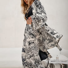 Laden Sie das Bild in den Galerie-Viewer, Skin-friendly Design Printing Long Sleeve Nightgown Women&#39;s Suit