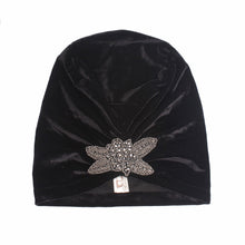 Charger l&#39;image dans la galerie, Beaded Flower Accessories Turban Hat Velvet Pleated Hood