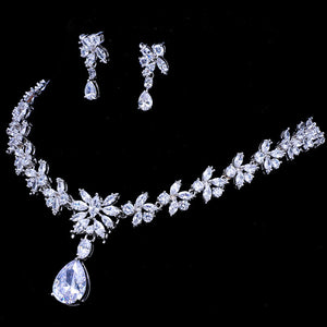 Exquisite Zircon Necklace Earring Set for Occasions