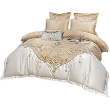 Charger l&#39;image dans la galerie, European Champagne Flower Embroidery Four-piece Luxury Bedding Cover Set