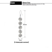 Cargar imagen en el visor de la galería, Five-piece Diamond Long Stay Tassel Earring