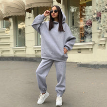 Load image into Gallery viewer, Fashion Solid Color Hoodie Casual Two-piece Set