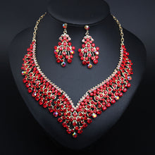 Charger l&#39;image dans la galerie, Creative Crystal Collarbone Necklace Earring Set for Occasions