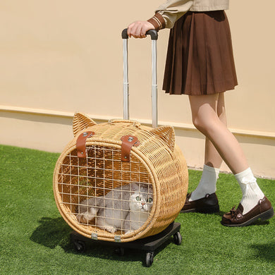 Portable PET Trolley Woven Luggage cat supplies