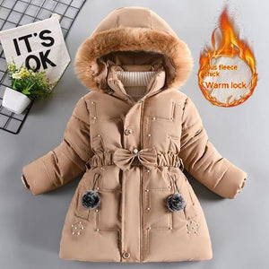 Fashion Velvet Padded Thickened Coat Western Style Medium And Large Children