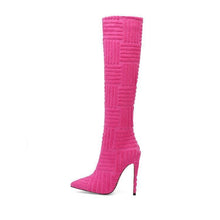 Charger l&#39;image dans la galerie, Heels Green Rose Red High Tube  Boots