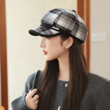 Load image into Gallery viewer, British Style Retro Plaid Octagonal Hat Autumn And Winter