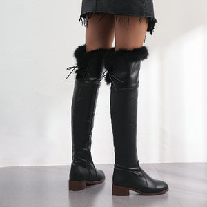 Women's High Thick Leather Over Knee Boots