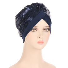 Load image into Gallery viewer, New Multi-color Sequins Before And After A Needle Sequins Turban Hat