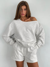 Load image into Gallery viewer, Women's Fashion Casual Long Sleeve Top And Shorts Two-piece Set